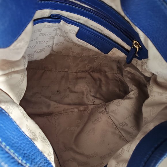 Michael Kors Blue Leather Shoulder Bag Purse - Picture 13 of 14